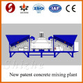 MD1200 mobile concrete batching plant with four aggregate hoppers